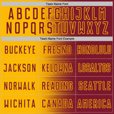 Custom Crimson Gold Gradient Line Sublimation Soccer Uniform Jersey