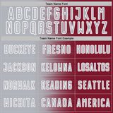 Custom Crimson Gray-White Gradient Line Sublimation Soccer Uniform Jersey