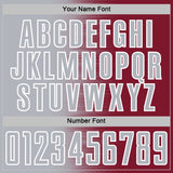 Custom Crimson Gray-White Gradient Line Sublimation Soccer Uniform Jersey