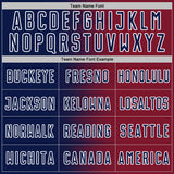 Custom Crimson Navy-White Gradient Line Sublimation Soccer Uniform Jersey