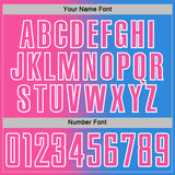 Custom Powder Blue Pink-White Gradient Line Sublimation Soccer Uniform Jersey