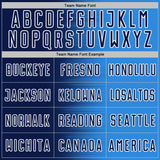 Custom Powder Blue Navy-White Gradient Line Sublimation Soccer Uniform Jersey