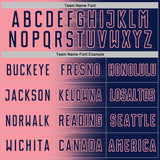 Custom Navy Medium Pink Gradient Line Sublimation Soccer Uniform Jersey