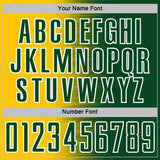 Custom Green White-Yellow Gradient Line Sublimation Soccer Uniform Jersey