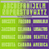 Custom Purple Neon Green-White Gradient Line Sublimation Soccer Uniform Jersey