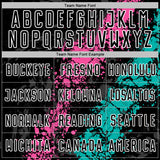 Custom Black White Pink-Aqua Dripping Splatter Cracked Texture Sublimation Soccer Uniform Jersey