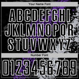 Custom Black White Purple-Gray Dripping Splatter Cracked Texture Sublimation Soccer Uniform Jersey