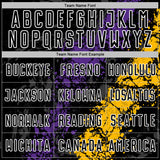 Custom Black White Purple-Gold Dripping Splatter Cracked Texture Sublimation Soccer Uniform Jersey