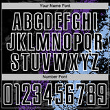 Custom Black White Purple-Light Blue Dripping Splatter Cracked Texture Sublimation Soccer Uniform Jersey