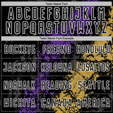 Custom Black White Purple-Old Gold Dripping Splatter Cracked Texture Sublimation Soccer Uniform Jersey