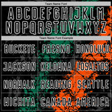 Custom Black White Kelly Green-Orange Dripping Splatter Cracked Texture Sublimation Soccer Uniform Jersey