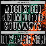 Custom Black White Kelly Green-Orange Dripping Splatter Cracked Texture Sublimation Soccer Uniform Jersey