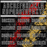 Custom Black White Red-Old Gold Dripping Splatter Cracked Texture Sublimation Soccer Uniform Jersey