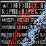 Custom Black White Red-Light Blue Dripping Splatter Cracked Texture Sublimation Soccer Uniform Jersey