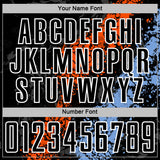 Custom Black White Orange-Powder Blue Dripping Splatter Cracked Texture Sublimation Soccer Uniform Jersey