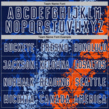 Custom Navy White Light Blue-Orange Dripping Splatter Cracked Texture Sublimation Soccer Uniform Jersey