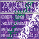 Custom Purple White-Kelly Green Dripping Splatter Cracked Texture Sublimation Soccer Uniform Jersey