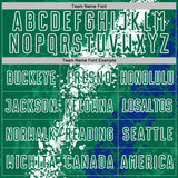 Custom Kelly Green White-Royal Dripping Splatter Cracked Texture Sublimation Soccer Uniform Jersey