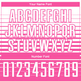 Custom White Pink Gradient Pinstripe Sublimation Soccer Uniform Jersey