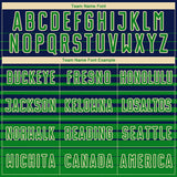 Custom Navy Grass Green-Cream Gradient Pinstripe Sublimation Soccer Uniform Jersey