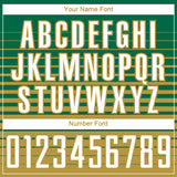 Custom Kelly Green White-Old Gold Gradient Pinstripe Sublimation Soccer Uniform Jersey