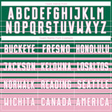 Custom Kelly Green White-Light Pink Gradient Pinstripe Sublimation Soccer Uniform Jersey
