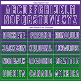 Custom Purple White-Grass Green Gradient Pinstripe Sublimation Soccer Uniform Jersey