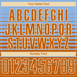 Custom Light Blue Bay Orange-Cream Gradient Pinstripe Sublimation Soccer Uniform Jersey