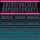 Custom Black Teal-Pink Gradient Pinstripe Sublimation Soccer Uniform Jersey