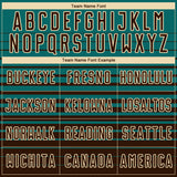 Custom Teal Brown-Cream Gradient Pinstripe Sublimation Soccer Uniform Jersey