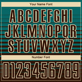 Custom Teal Brown-Cream Gradient Pinstripe Sublimation Soccer Uniform Jersey