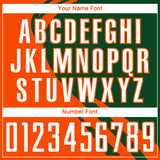 Custom Orange White-Green Diagonal Streamline Color Block Swirl Curve Lines Sublimation Soccer Uniform Jersey
