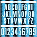 Custom Black White-Sky Blue Vertical Brush Stroke Stripes Sublimation Soccer Uniform Jersey