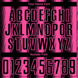 Custom Black Pink Vertical Brush Stroke Stripes Sublimation Soccer Uniform Jersey