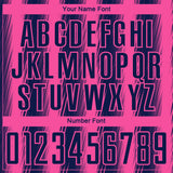 Custom Navy Pink Vertical Brush Stroke Stripes Sublimation Soccer Uniform Jersey