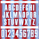 Custom Red White-Light Blue Vertical Brush Stroke Stripes Sublimation Soccer Uniform Jersey