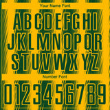 Custom Green Gold Vertical Brush Stroke Stripes Sublimation Soccer Uniform Jersey