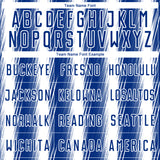 Custom Royal White Vertical Brush Stroke Stripes Sublimation Soccer Uniform Jersey