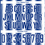 Custom Royal White Vertical Brush Stroke Stripes Sublimation Soccer Uniform Jersey