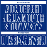 Custom Royal Thunder Blue-White Gradient Horizontal Stripes Sublimation Soccer Uniform Jersey