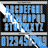 Custom Black Powder Blue-White Diagonal Stripes Sports Sublimation Soccer Uniform Jersey