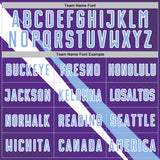 Custom Purple Light Blue-White Diagonal Stripes Sports Sublimation Soccer Uniform Jersey