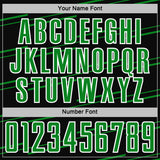 Custom Black Grass Green-White Diagonal Pinstripes Lines Sports Sublimation Soccer Uniform Jersey