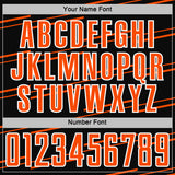 Custom Black Orange-White Diagonal Pinstripes Lines Sports Sublimation Soccer Uniform Jersey
