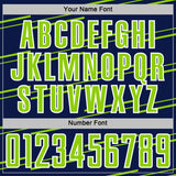 Custom Navy Neon Green-White Diagonal Pinstripes Lines Sports Sublimation Soccer Uniform Jersey
