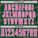 Custom Green Pink-White Diagonal Pinstripes Lines Sports Sublimation Soccer Uniform Jersey