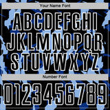 Custom Black White-Blue Geometric Camo Fragment Sports Sublimation Soccer Uniform Jersey