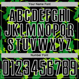 Custom Black White-Green Geometric Camo Fragment Sports Sublimation Soccer Uniform Jersey
