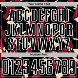 Custom Black White Crimson-Cream Geometric Camo Fragment Sports Sublimation Soccer Uniform Jersey