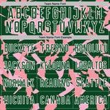 Custom Green White-Pink Geometric Camo Fragment Sports Sublimation Soccer Uniform Jersey